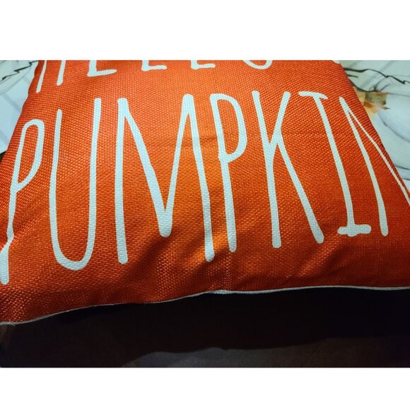 Pumpkin Decorative Pillow Cover Case Farmhouse Cottage Thanksgiving Fall Decor - Picture 6 of 11